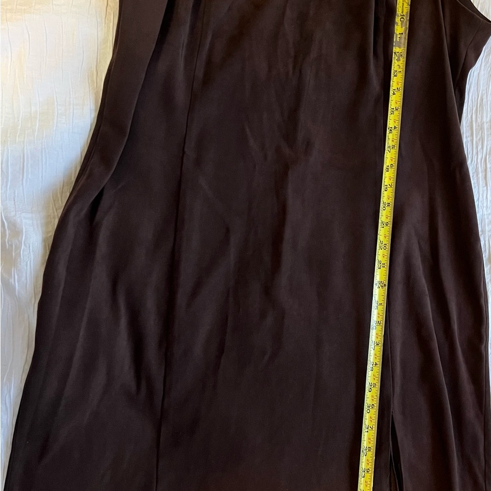 Vintage Faux Suede Midi Dress Sleeveless size 16 - Picture 8 of 9